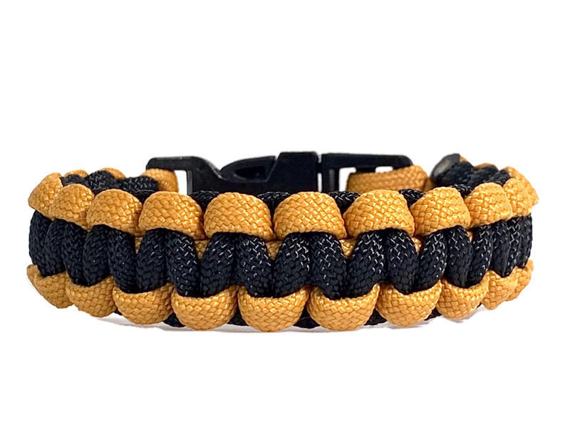 Engineered Black and Gold Paracord Bracelet XL (Fits 8-8.5 inch wrists)