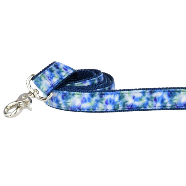 Navy Tie-Dye Velvet Dog Leash