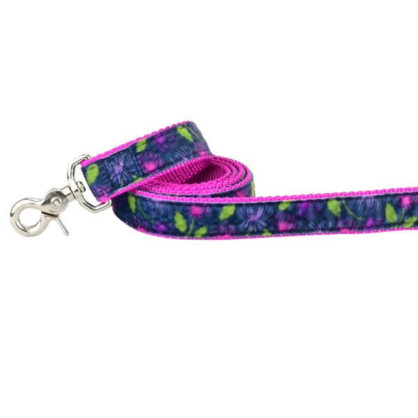 Midnight Dahlia Velvet Dog Leash