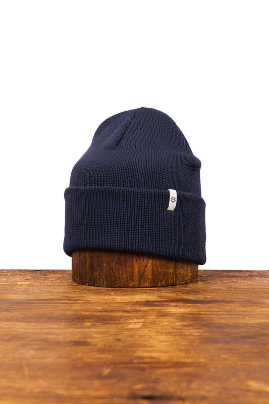 Navy Easy Fit Upcycled Cotton Beanie - S/M and L/XL