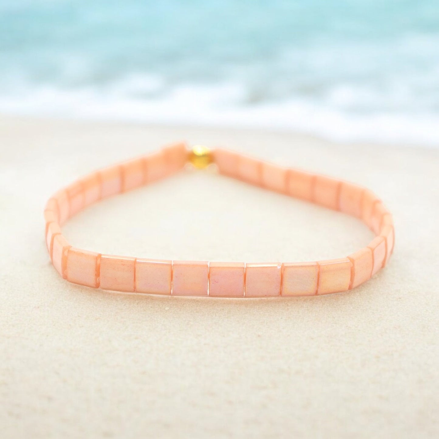 PEACHY CORAL - Tila Bead Bracelet | Single