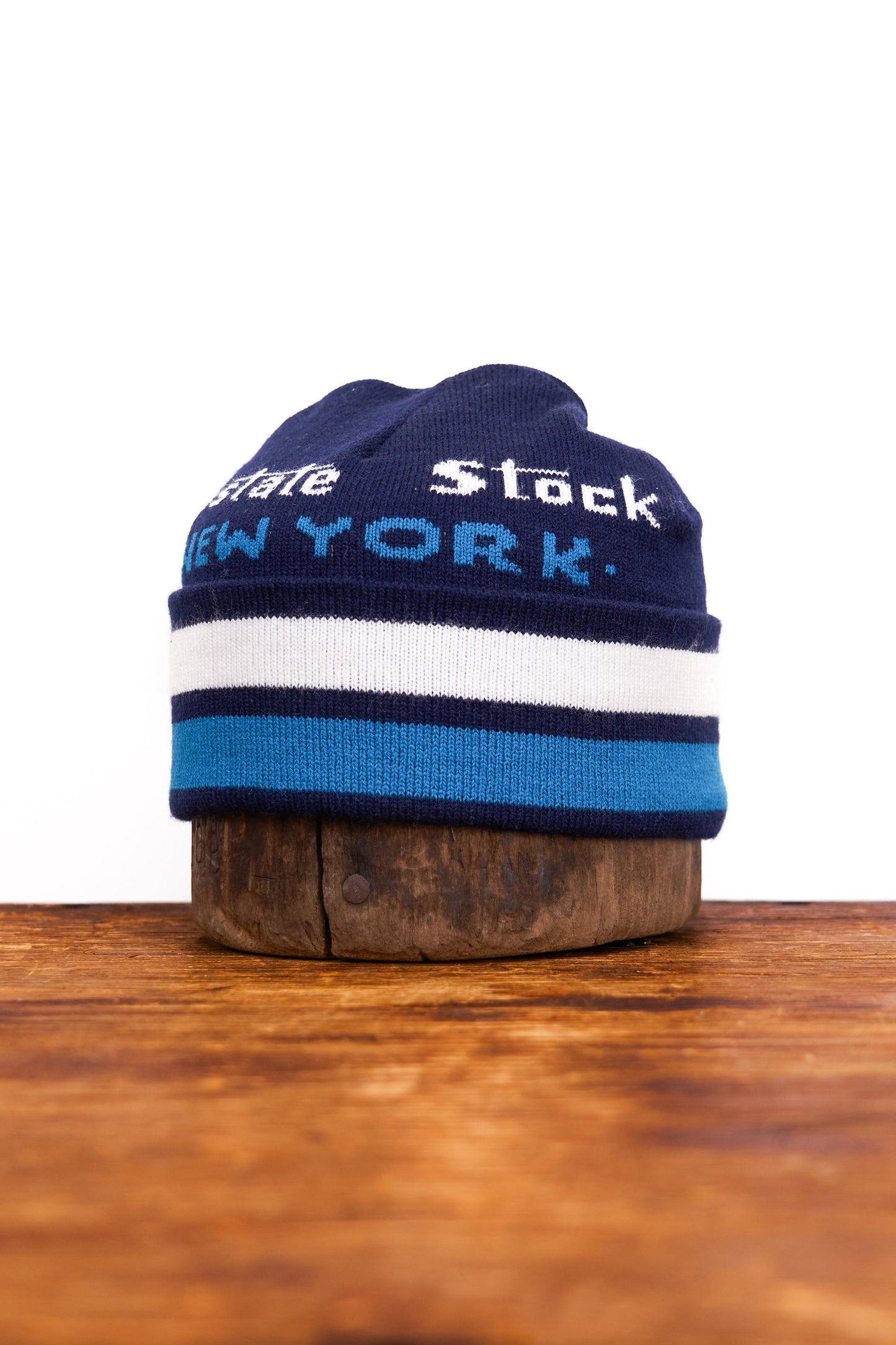 NEW Jacquard Embroidered Beanie - NY BLUE