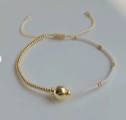 LENNON - 18k Gold and Delica bead Bracelet accent