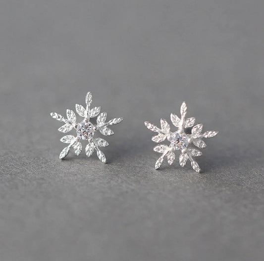 SNOW CRYSTAL - Sterling Silver Zircon Earrings