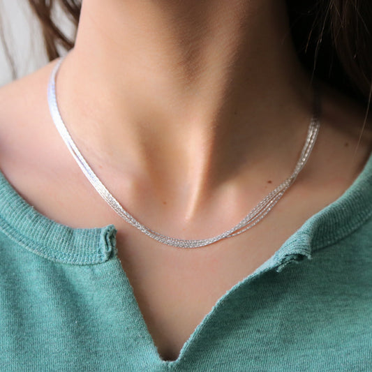 STRANDED - Sterling Silver Multistrand Necklace