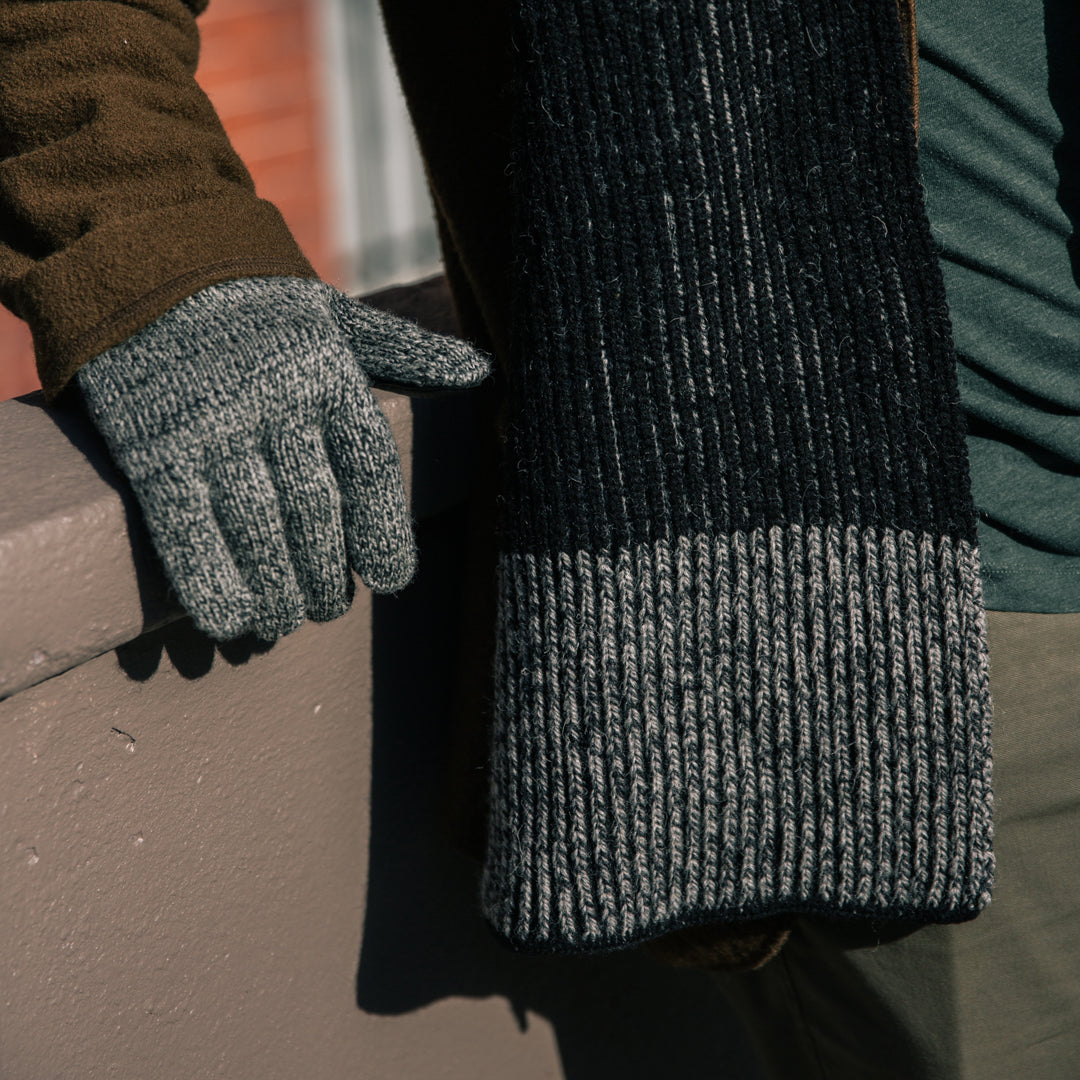 Charcoal Melange Ragg Wool Full Glove