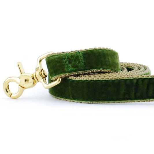 Moss Green Velvet Dog Leash