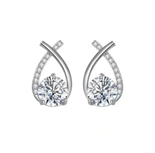 ZARA SILVER - Sterling Silver Zircon Earrings