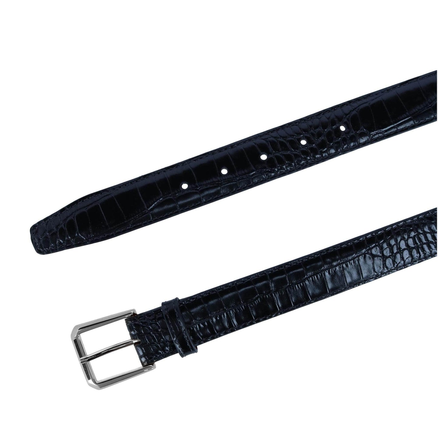 30mm Mock Alligator Embossed Italian Leather Belt