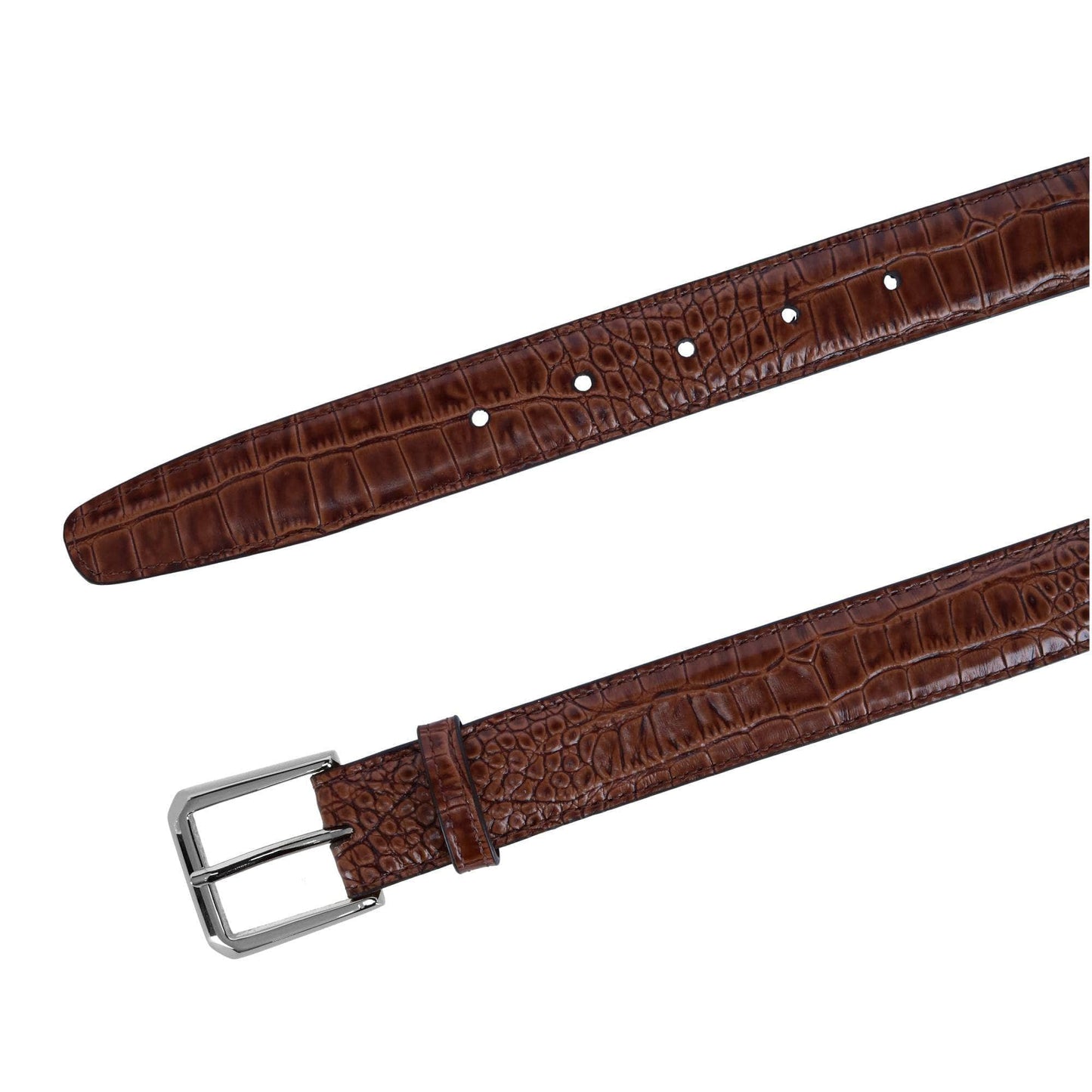 30mm Mock Alligator Embossed Italian Leather Belt