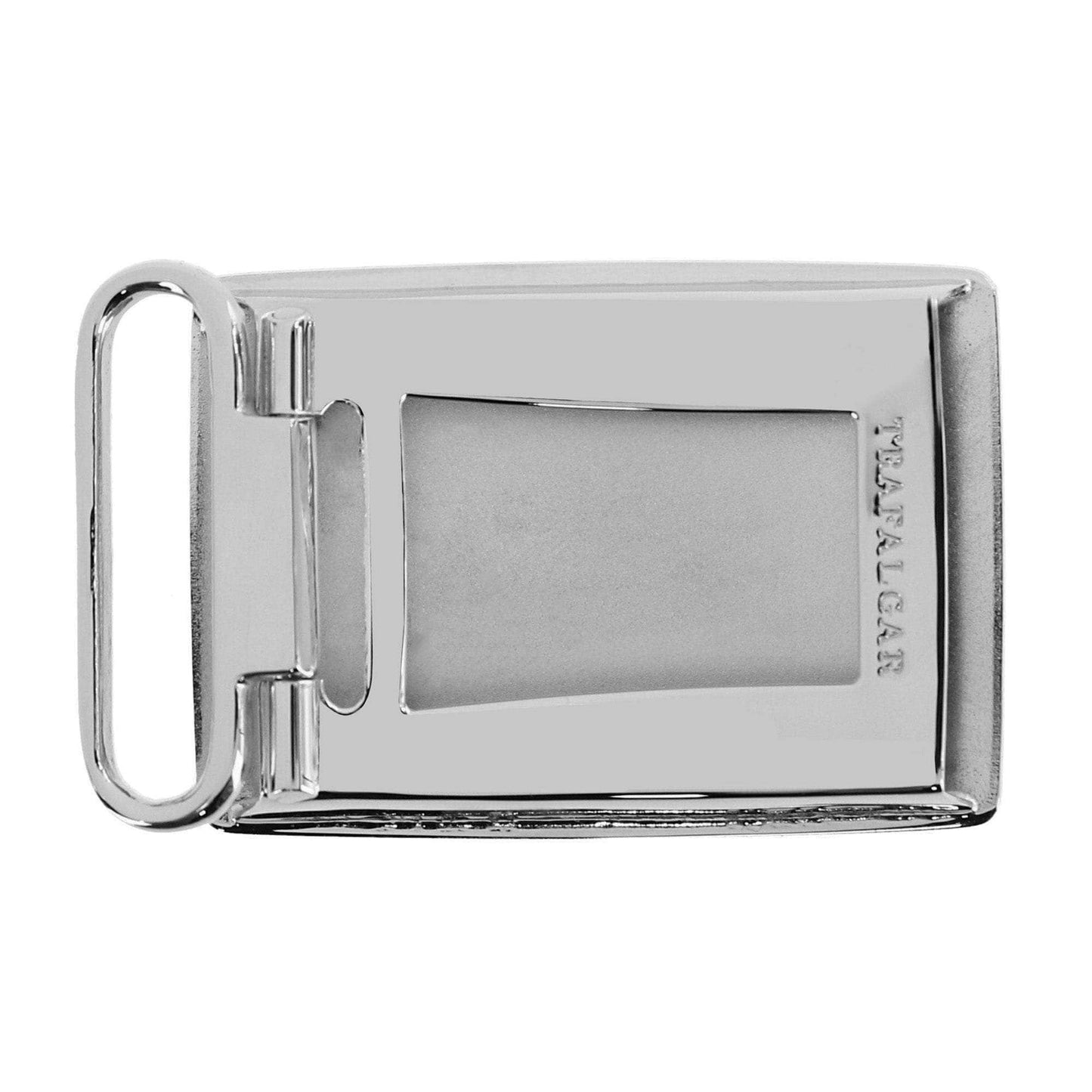 30mm Engine Turned Rhodium Compression Belt Buckle