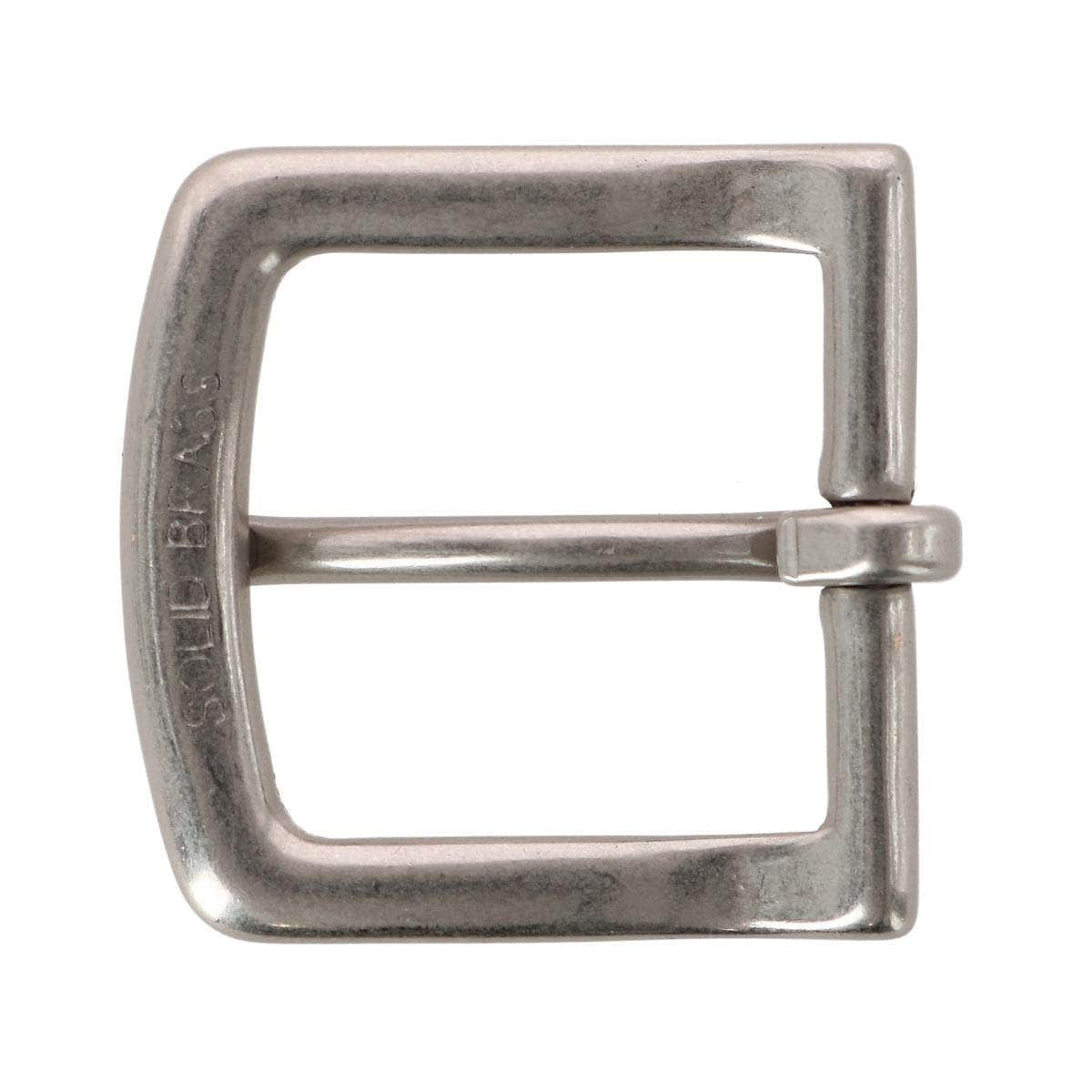 32mm Soft Edged Solid Brass Brushed Nickel Single Prong Buckle