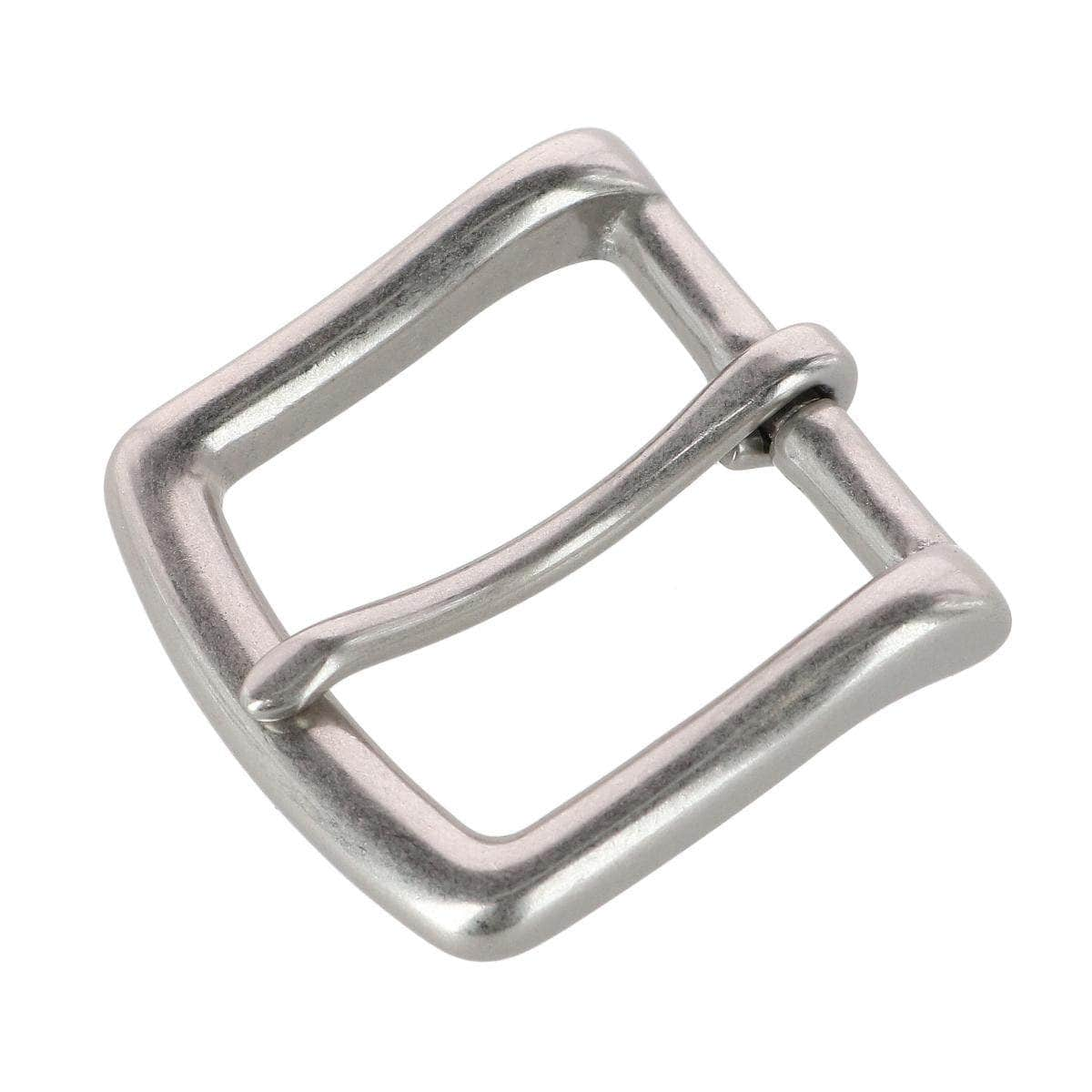 32mm Soft Edged Solid Brass Brushed Nickel Single Prong Buckle