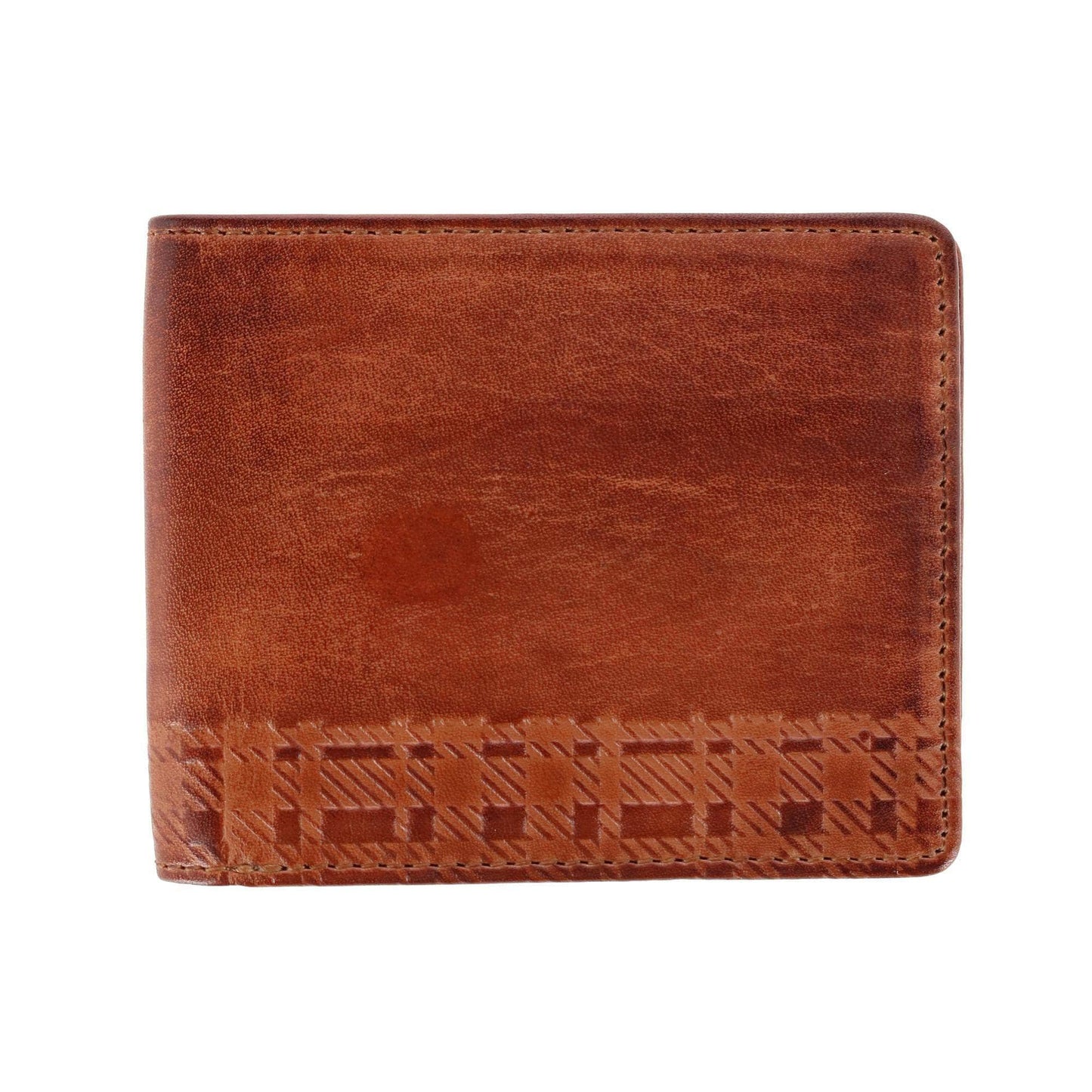 Caelen Plaid Embossed Bi-Fold Wallet and Card Case Combo