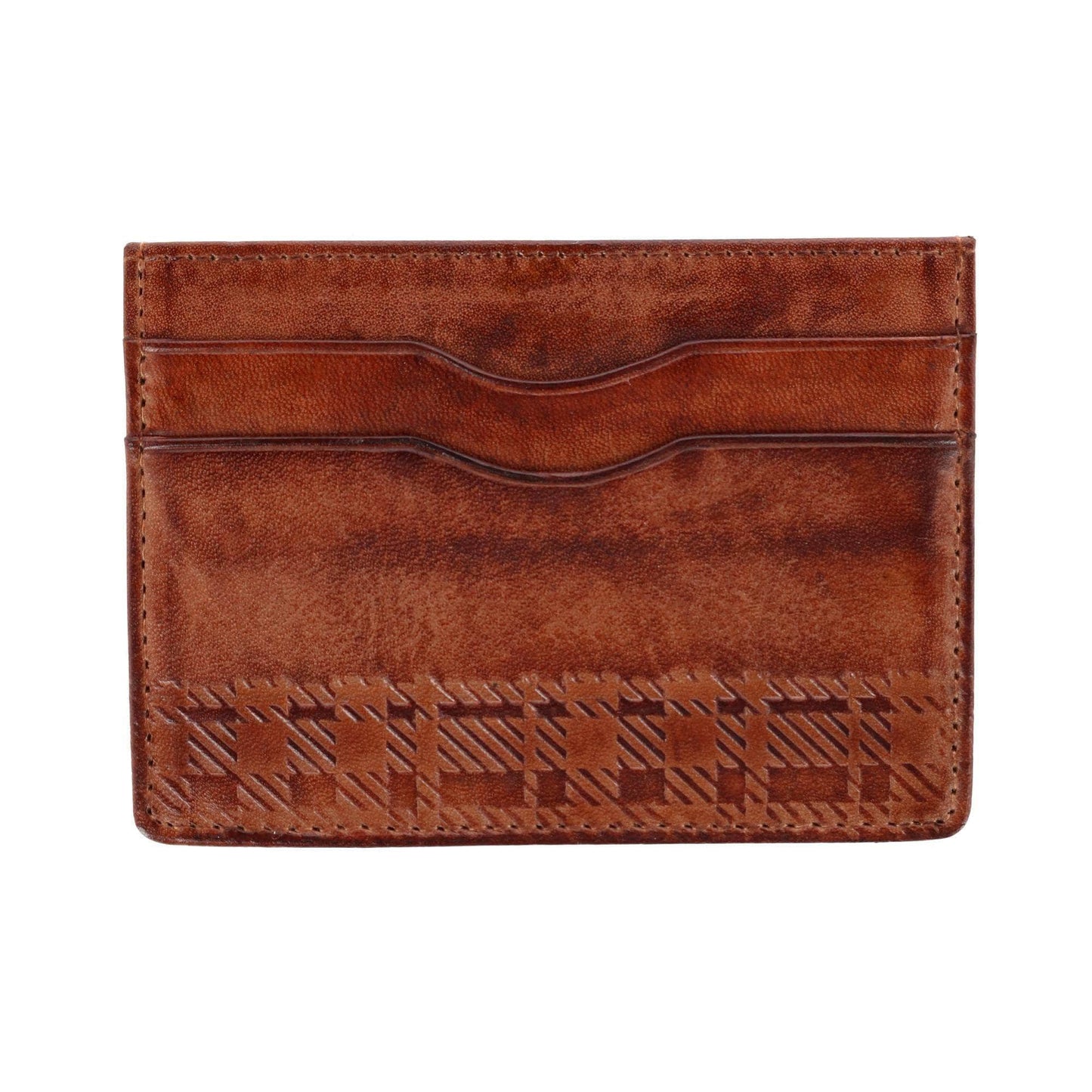 Caelen Plaid Embossed Bi-Fold Wallet and Card Case Combo